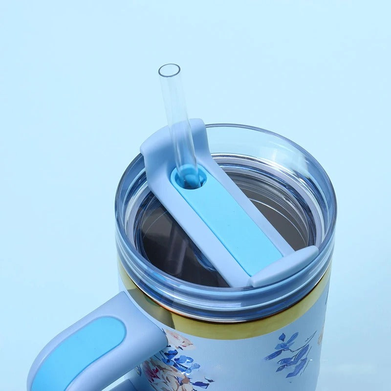 Floral Tumbler Steel Cup Flower