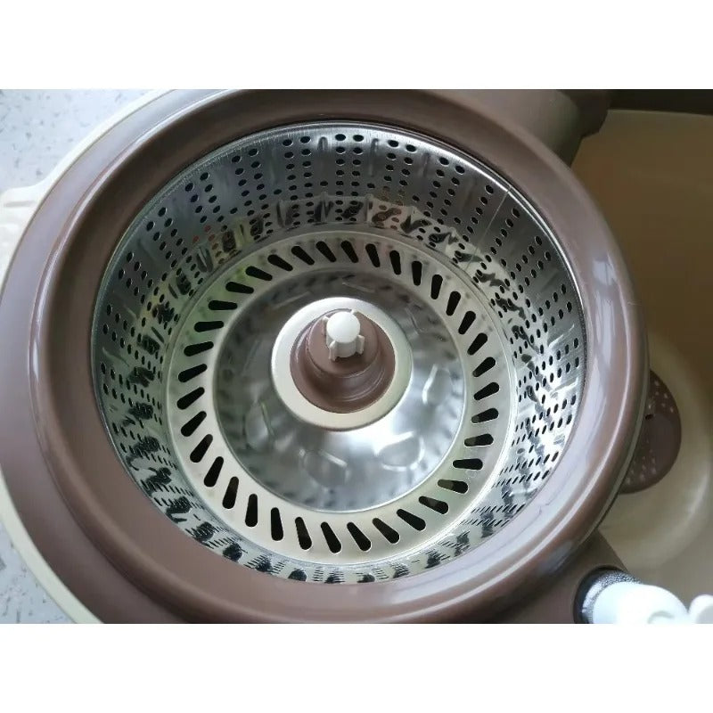 Primo Magic Spin Mop with Wheeler – 360° Microfiber Head with Wheels Bucket