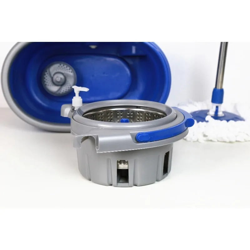 Primo Magic Spin Mop with Wheeler – 360° Microfiber Head with Wheels Bucket