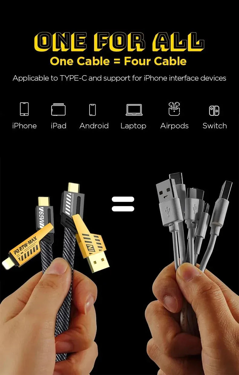 Logilink 60W Fast Charging Data Cable 4‑in‑1 Multi USB