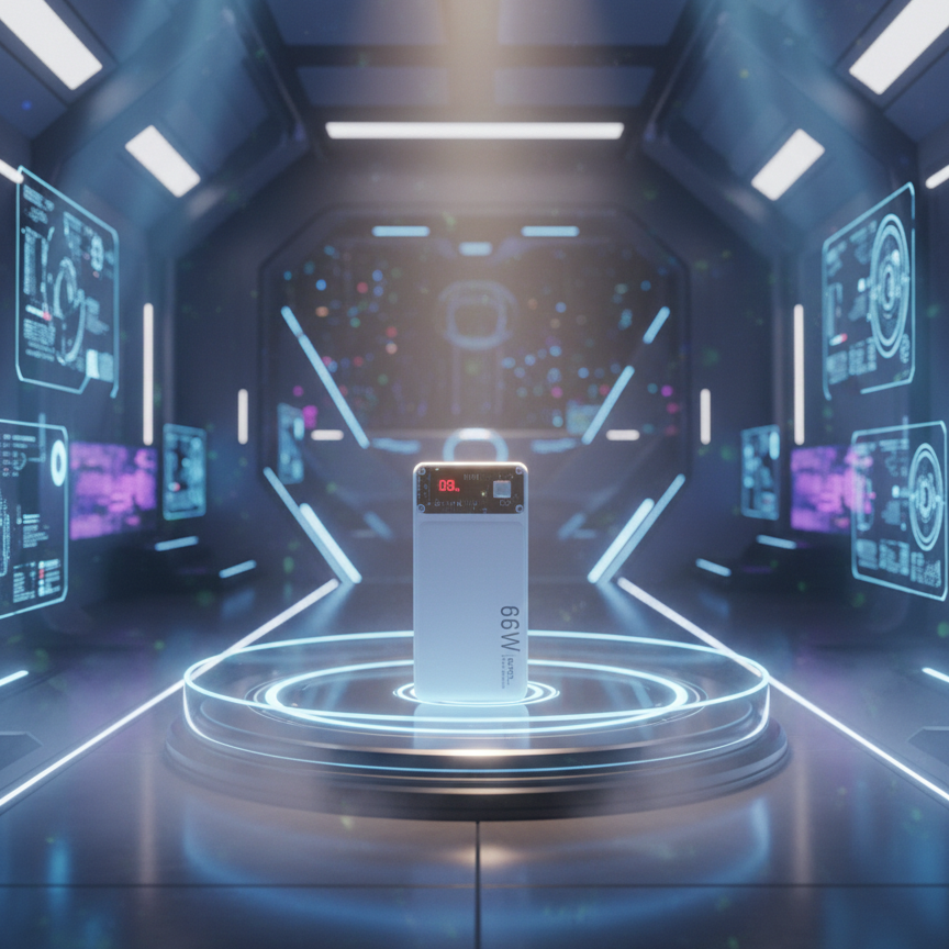 66W Transparent Digital Display Power Bank 20,000mAh Ultra-Fast Charge